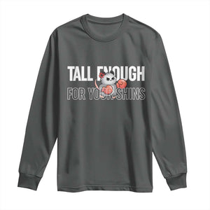 Tall Enough For Your Shins Long Sleeve Shirt Funny Possum Boxing Meme TS14 Dark Heather Print Your Wear