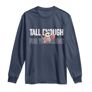 Tall Enough For Your Shins Long Sleeve Shirt Funny Possum Boxing Meme TS14 Navy Print Your Wear