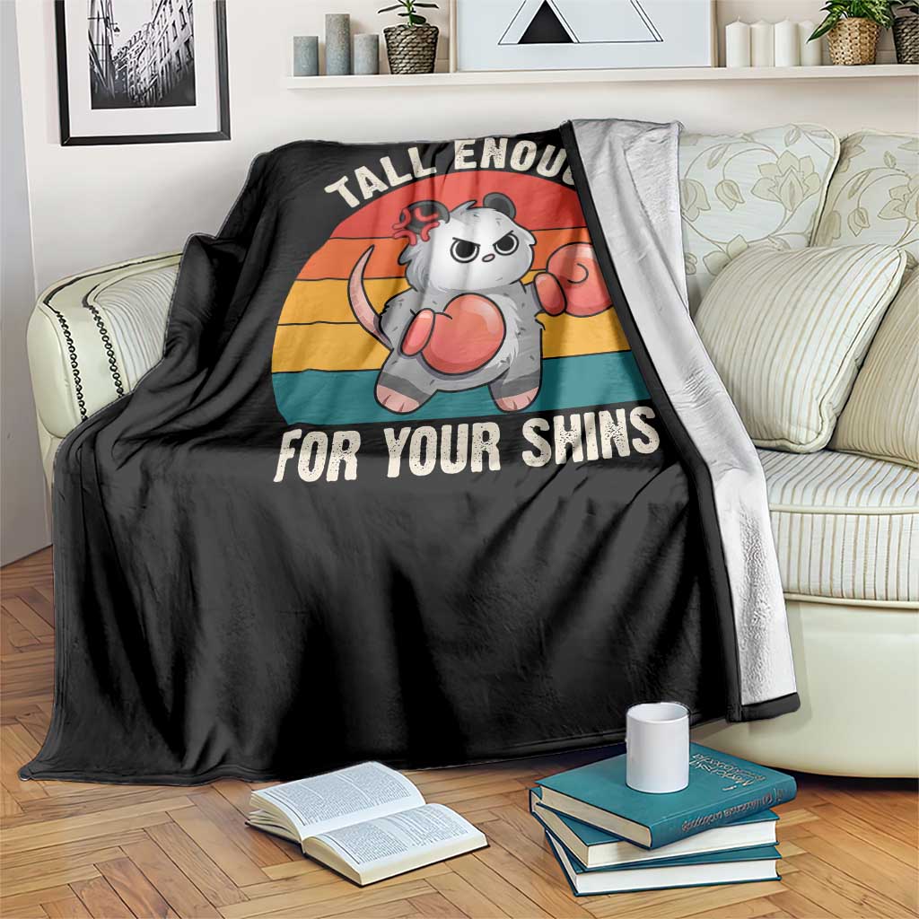 Tall Enough For Your Shins Throw Blanket Funny Possum Meme TS14 Print Your Wear