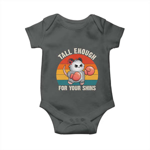 Tall Enough For Your Shins Baby Onesie Funny Possum Meme TS14 Dark Heather Print Your Wear