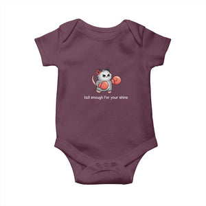 Tall Enough For Your Shins Baby Onesie Funny Possum Sarcastic Meme TS14 Maroon Print Your Wear