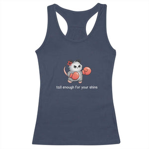 Tall Enough For Your Shins Racerback Tank Top Funny Possum Sarcastic Meme TS14 Navy Print Your Wear