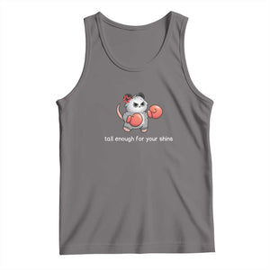 Tall Enough For Your Shins Tank Top Funny Possum Sarcastic Meme TS14 Deep Heather Print Your Wear
