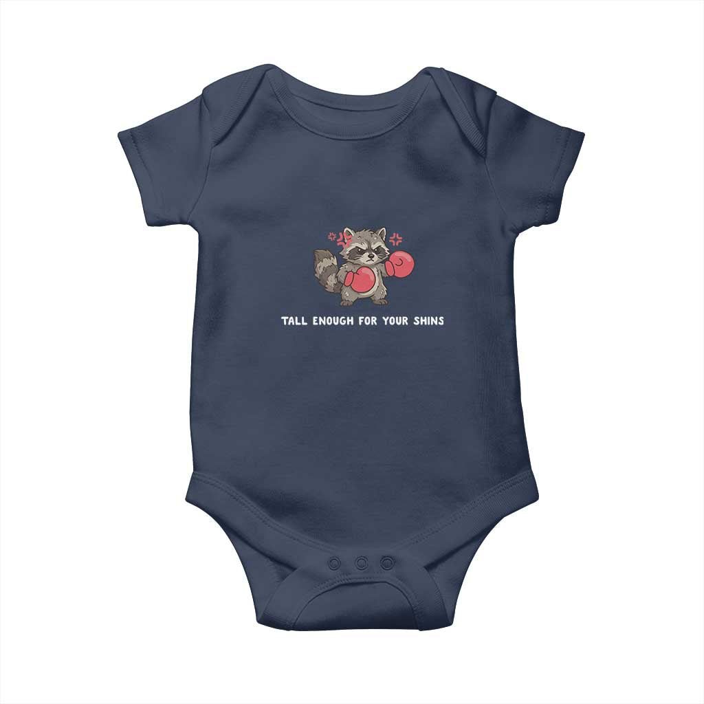 Tall Enough For Your Shins Baby Onesie Funny Raccoon Sarcastic Meme TS14 Navy Print Your Wear