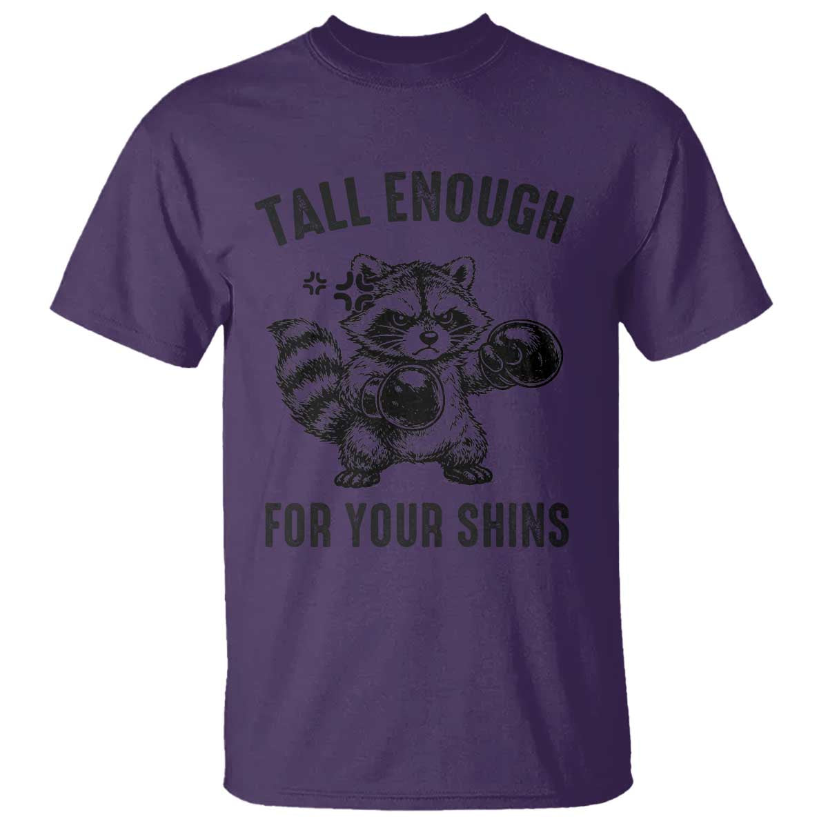Tall Enough For Your Shins T Shirt Funny Raccoon Boxing Meme TS14 Purple Print Your Wear