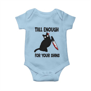 Tall Enough For Your Shins Baby Onesie Funny Cat Sarcastic Meme TS14 Light Blue Print Your Wear
