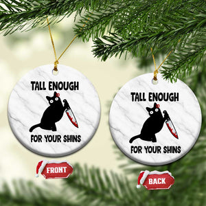 Tall Enough For Your Shins Ceramic Ornament Funny Cat Sarcastic Meme TS14 1pc White Marble Print Your Wear