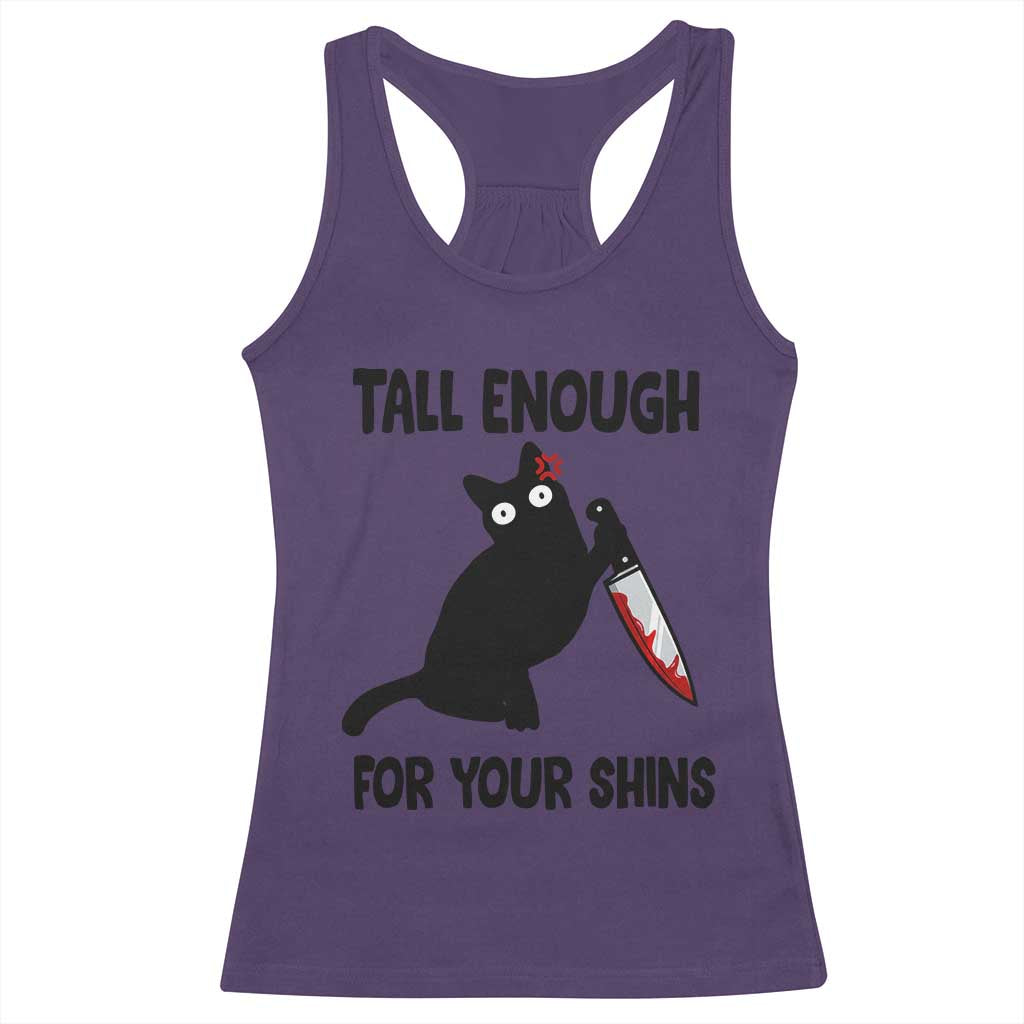Tall Enough For Your Shins Racerback Tank Top Funny Cat Sarcastic Meme TS14 Purple Print Your Wear