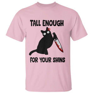 Tall Enough For Your Shins T Shirt Funny Cat Sarcastic Meme TS14 Light Pink Print Your Wear