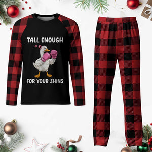 Tall Enough For Your Shins Plaid Pajama Set Funny Goose Sarcastic Meme TS14 Buffalo Plaid Print Your Wear