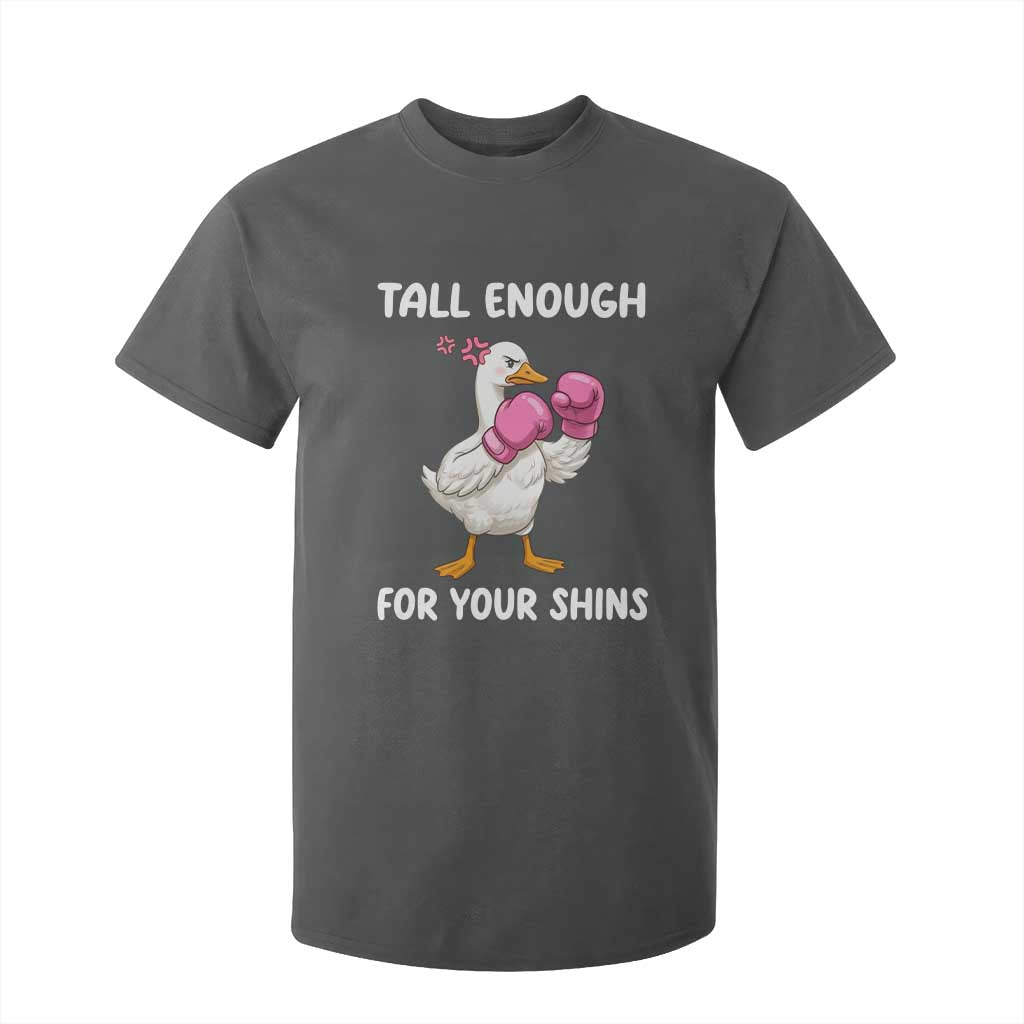Tall Enough For Your Shins T Shirt For Kid Funny Goose Sarcastic Meme TS14 Dark Heather Print Your Wear