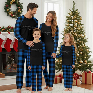 Tall Enough For Your Shins Plaid Pajama Set Funny Sarcastic Quote TS14 Blue Plaid Print Your Wear
