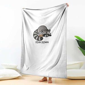 Diva Down Throw Blanket Funny Raccoon Relaxed TS14 Print Your Wear