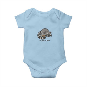 Diva Down Baby Onesie Funny Raccoon Relaxed TS14 Light Blue Print Your Wear