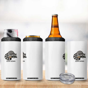 Diva Down 4 in 1 Can Cooler Tumbler Funny Raccoon Relaxed TS14 Print Your Wear