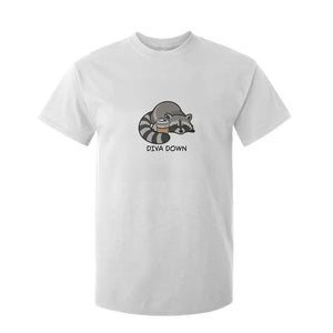 Diva Down T Shirt For Kid Funny Raccoon Relaxed TS14 White Print Your Wear