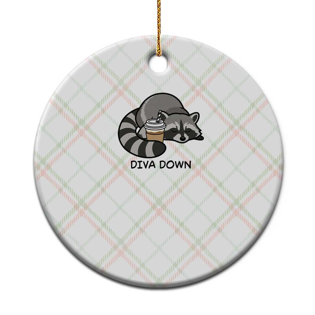 Diva Down Ceramic Ornament Funny Raccoon Relaxed TS14 1pc Christmas Plaid Print Your Wear