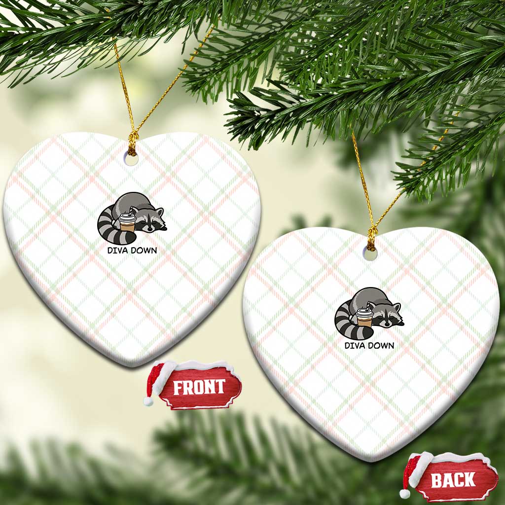Diva Down Ceramic Ornament Funny Raccoon Relaxed TS14 Print Your Wear