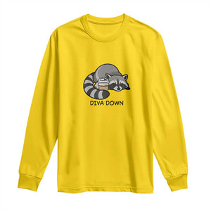 Diva Down Long Sleeve Shirt Funny Raccoon Relaxed TS14 Daisy Print Your Wear