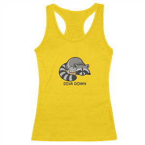 Diva Down Racerback Tank Top Funny Raccoon Relaxed TS14 Daisy Print Your Wear