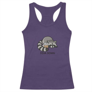 Diva Down Racerback Tank Top Funny Raccoon Relaxed TS14 Purple Print Your Wear