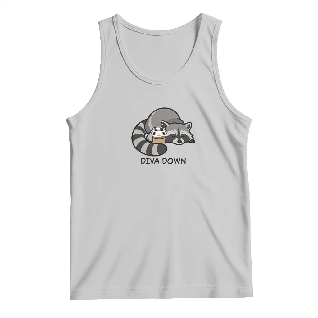 Diva Down Tank Top Funny Raccoon Relaxed TS14 Ash Print Your Wear