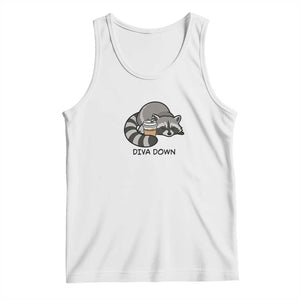 Diva Down Tank Top Funny Raccoon Relaxed TS14 White Print Your Wear