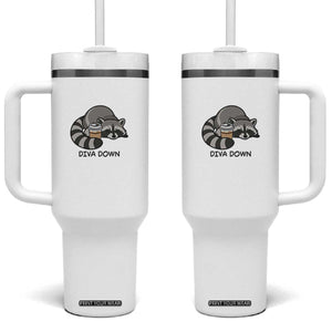 Diva Down Tumbler With Handle Funny Raccoon Relaxed TS14 One Size: 40 oz White Print Your Wear