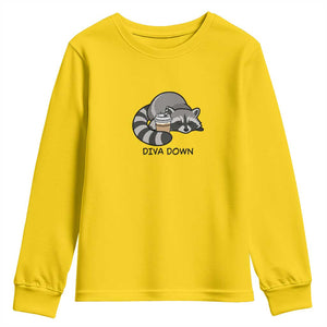 Diva Down Youth Sweatshirt Funny Raccoon Relaxed TS14 Daisy Print Your Wear