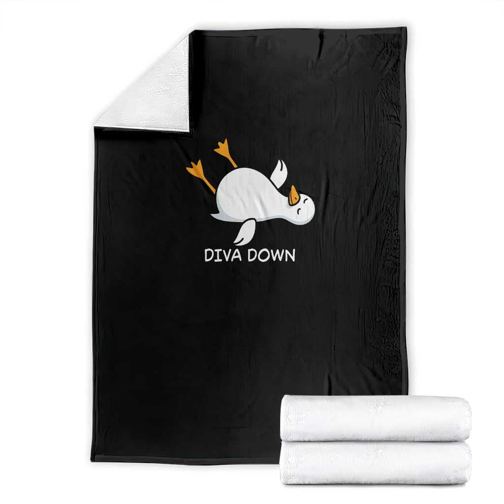 Diva Down Silly Goose Throw Blanket Funny Sarcastic Animal Meme TS14 Black Print Your Wear