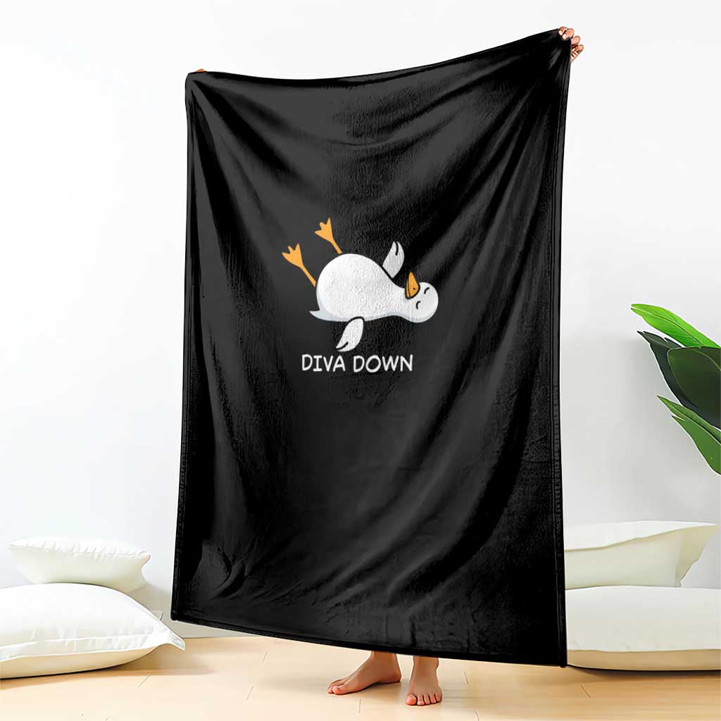 Diva Down Silly Goose Throw Blanket Funny Sarcastic Animal Meme TS14 Print Your Wear