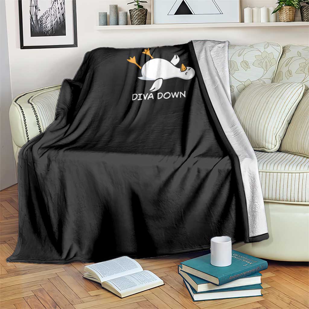 Diva Down Silly Goose Throw Blanket Funny Sarcastic Animal Meme TS14 Print Your Wear