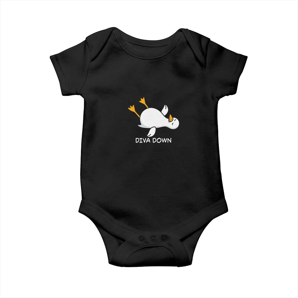 Diva Down Silly Goose Baby Onesie Funny Sarcastic Animal Meme TS14 Black Print Your Wear