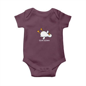Diva Down Silly Goose Baby Onesie Funny Sarcastic Animal Meme TS14 Maroon Print Your Wear