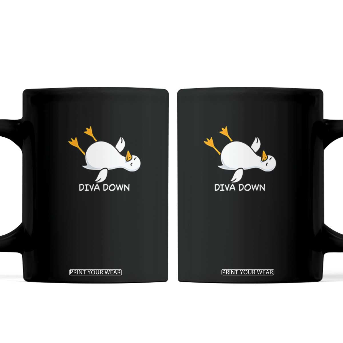 Diva Down Silly Goose Coffee Mug Funny Sarcastic Animal Meme TS14 Black Print Your Wear
