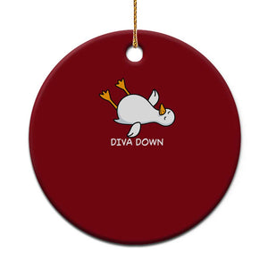 Diva Down Silly Goose Ceramic Ornament Funny Sarcastic Animal Meme TS14 1pc Red Print Your Wear