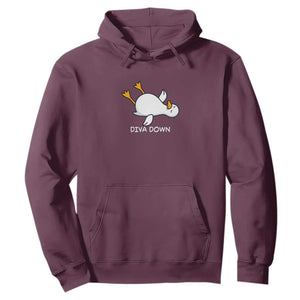 Diva Down Silly Goose Hoodie Funny Sarcastic Animal Meme TS14 Maroon Print Your Wear