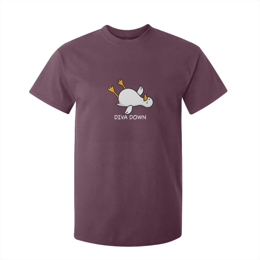 Diva Down Silly Goose T Shirt For Kid Funny Sarcastic Animal Meme TS14 Maroon Print Your Wear