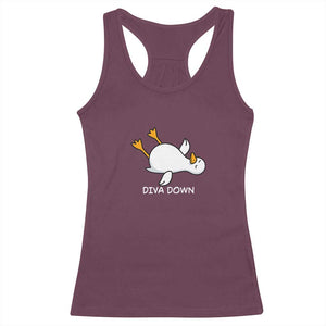 Diva Down Silly Goose Racerback Tank Top Funny Sarcastic Animal Meme TS14 Maroon Print Your Wear