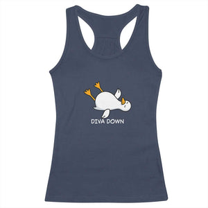 Diva Down Silly Goose Racerback Tank Top Funny Sarcastic Animal Meme TS14 Navy Print Your Wear