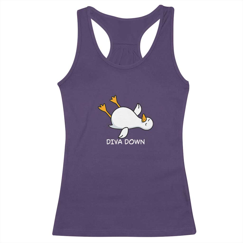 Diva Down Silly Goose Racerback Tank Top Funny Sarcastic Animal Meme TS14 Purple Print Your Wear