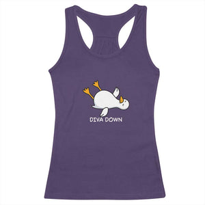 Diva Down Silly Goose Racerback Tank Top Funny Sarcastic Animal Meme TS14 Purple Print Your Wear