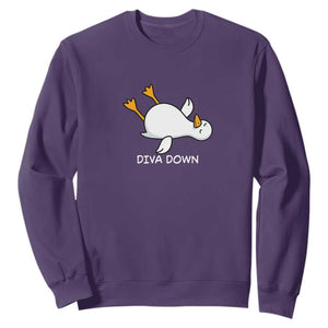 Diva Down Silly Goose Sweatshirt Funny Sarcastic Animal Meme TS14 Purple Print Your Wear