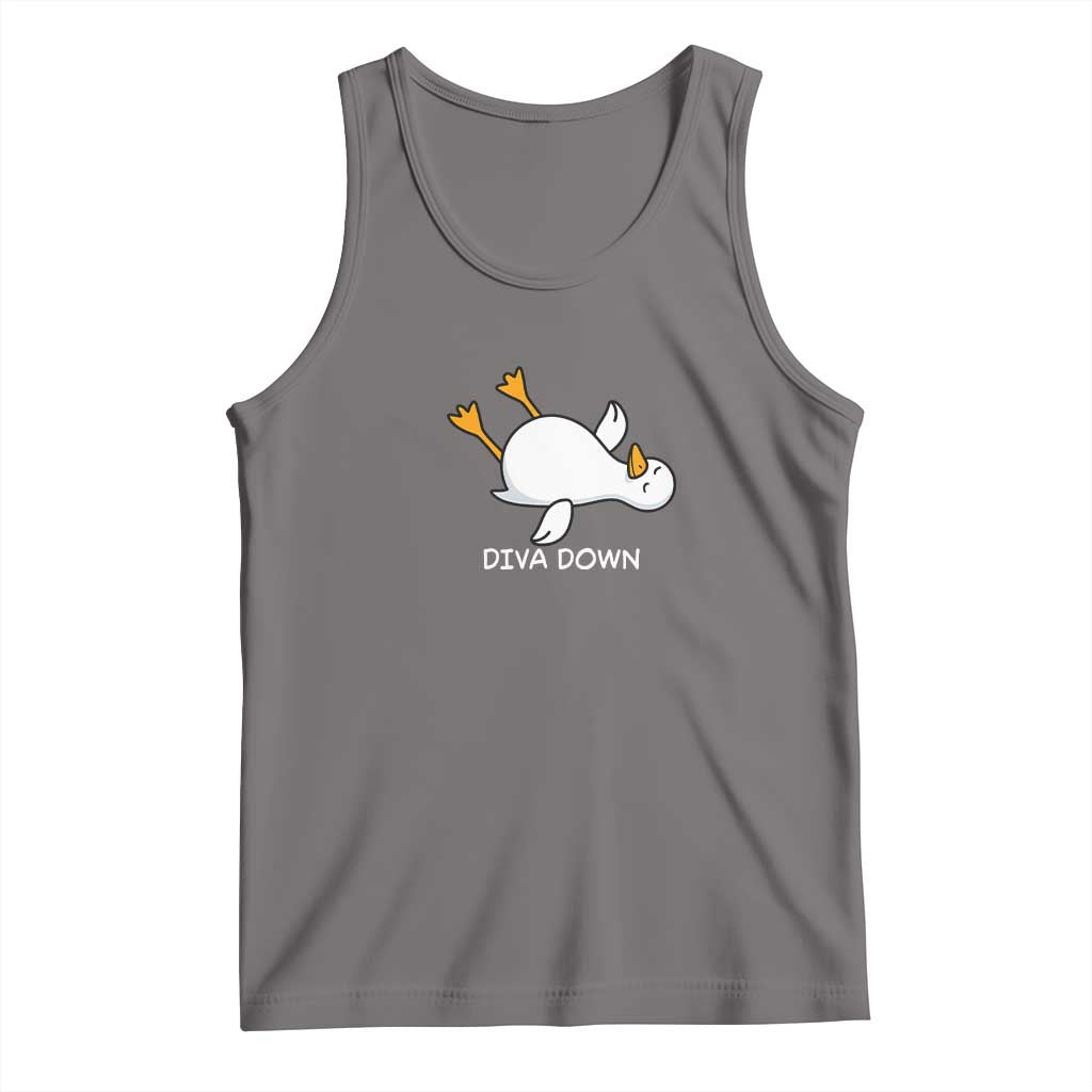 Diva Down Silly Goose Tank Top Funny Sarcastic Animal Meme TS14 Deep Heather Print Your Wear