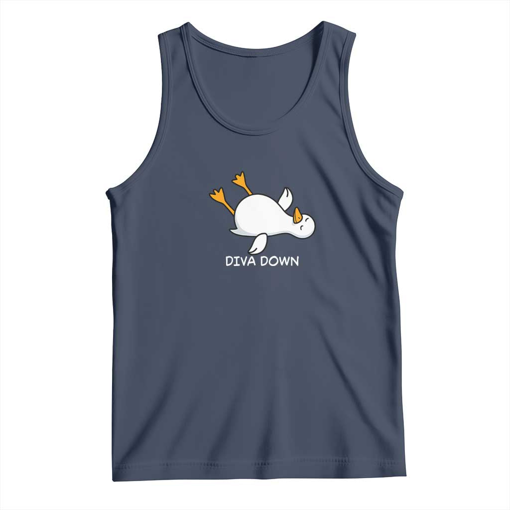 Diva Down Silly Goose Tank Top Funny Sarcastic Animal Meme TS14 Navy Print Your Wear