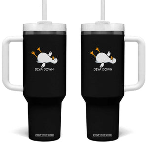 Diva Down Silly Goose Tumbler With Handle Funny Sarcastic Animal Meme TS14 One Size: 40 oz Black Print Your Wear