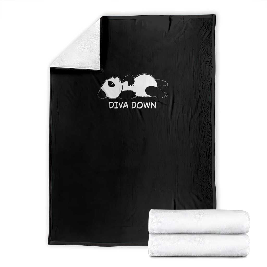 Diva Down Throw Blanket Funny Lazy Panda Meme TS14 Black Print Your Wear