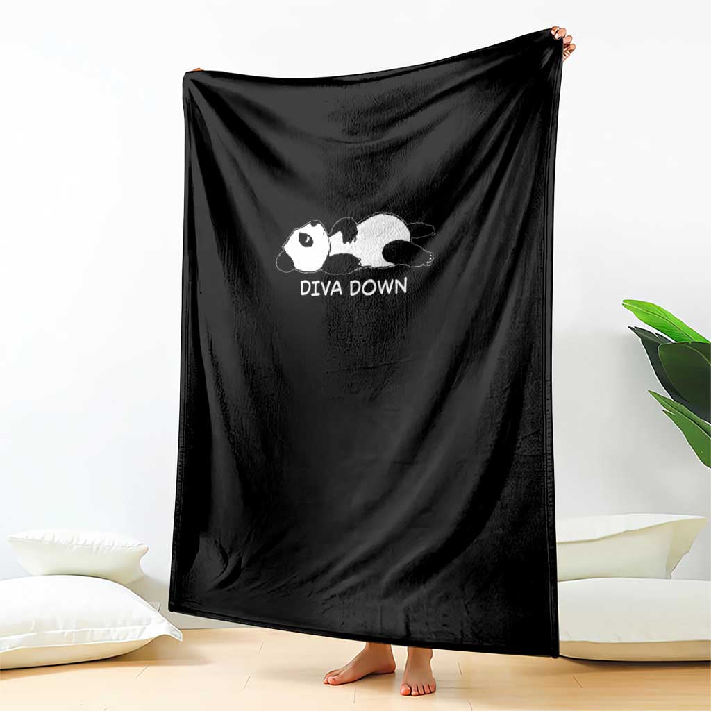 Diva Down Throw Blanket Funny Lazy Panda Meme TS14 Print Your Wear