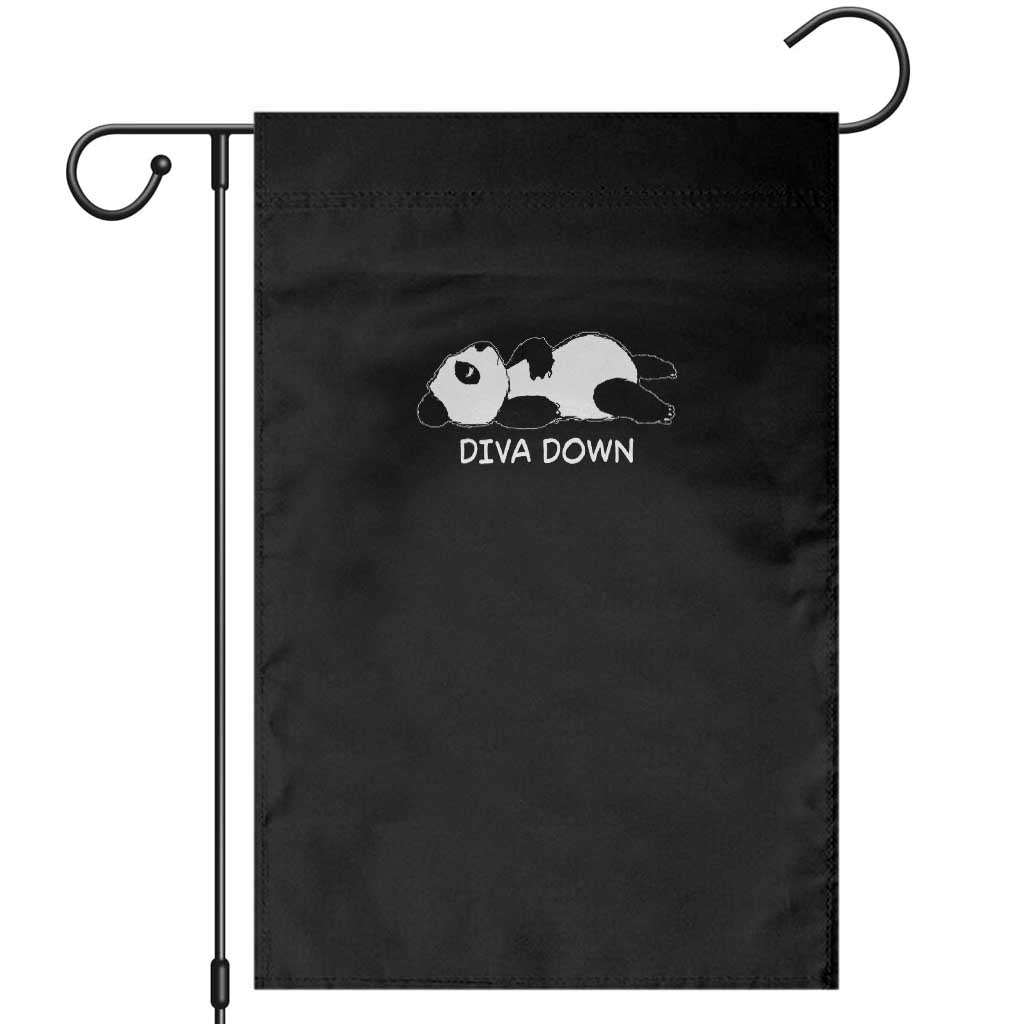 Diva Down Garden Flag Funny Lazy Panda Meme TS14 Black Print Your Wear