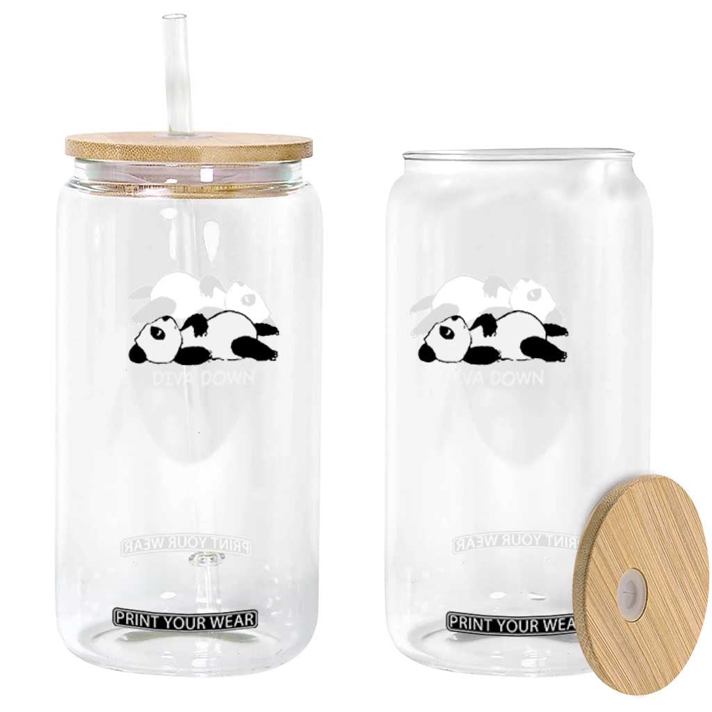 Diva Down Glass Can Funny Lazy Panda Meme TS14 Print Your Wear